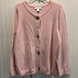 Christopher & Banks Pink Cotton Blend Cardigan - Size XL